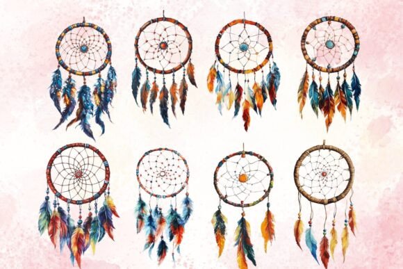 Download Watercolor Dream Catcher Clipart - Color Collection