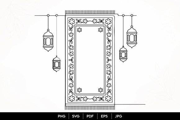Download Islamic Prayer Rug Lantern Frame SVG - Islamic Collection