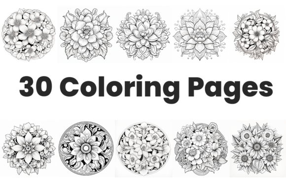 Download Set of 30 Floral Mandala Coloring Pages - Color Collection