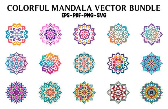 Download Colorful Boho Mandala SVG Clipart Bundle - Color Collection