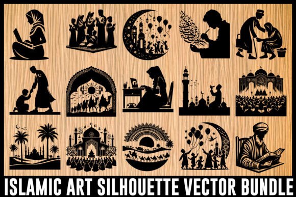 Download Islamic Art Silhouette Vector Bundle - Islamic Collection