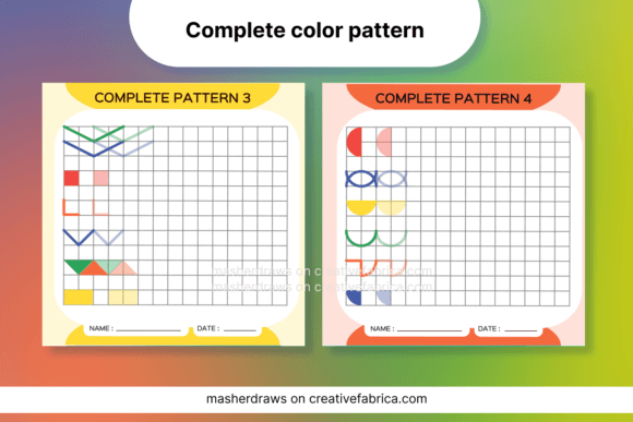 Download Kids Activity Tracing Color Pattern 3-4 - Color pattern Collection