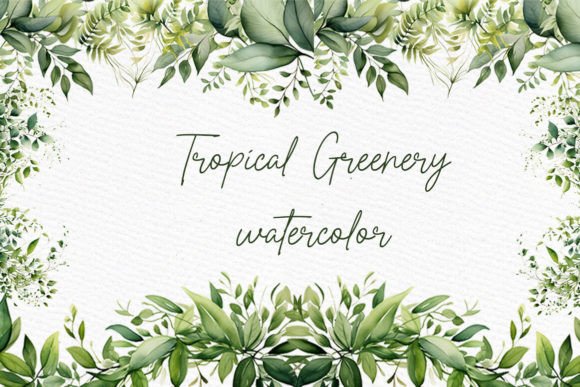 Download Watercolor Tropical Greenery Clipart - Color Collection