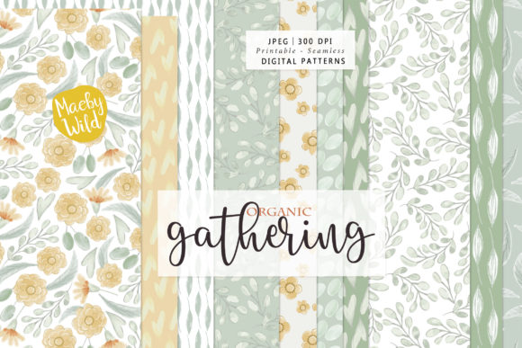 Download Organic Watercolor Flower Patterns - Color Collection