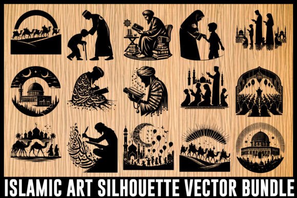 Download Islamic Art Silhouette Vector Bundle - Islamic Collection
