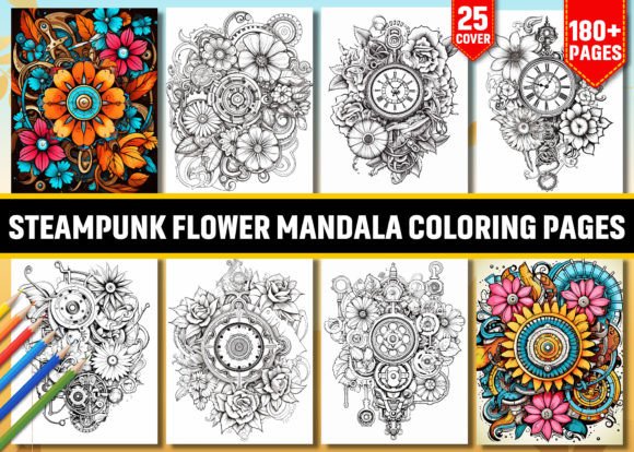 Download Steampunk Flower Mandala Coloring Pages - Color Collection