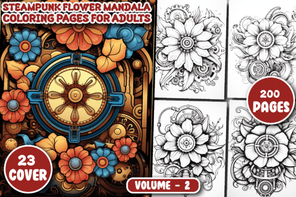 Download Steampunk Flower Mandala Coloring Pages - Color Collection