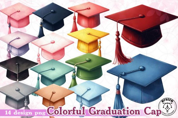 Download Colorful Graduation Cap Clipart PNG - Color Collection