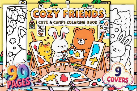 Download Cozy Friends Cute &amp; Comfy Coloring Pages - Color Collection