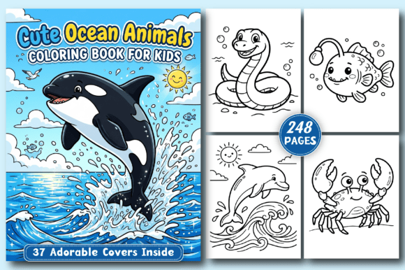 Download Cute Ocean Animals KIDS Coloring Book - Color Collection