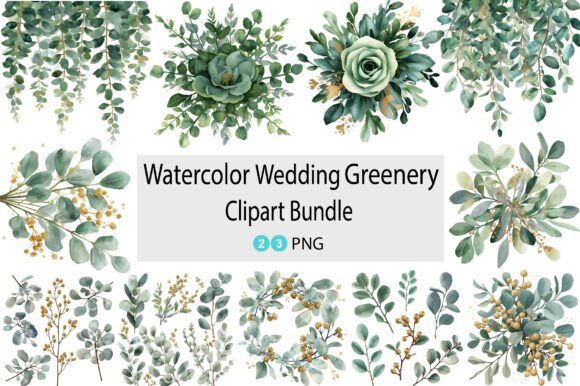 Download Watercolor Wedding Greenery - Color Collection
