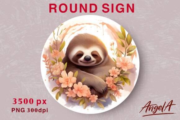 Download Watercolor Sleeping Animal Round Design - Color Collection