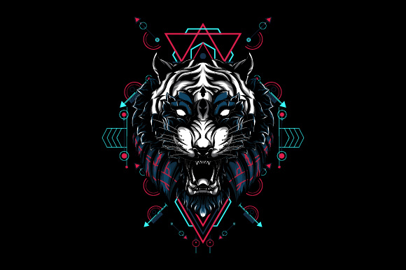 Download Mythical Tiger Sacred Geometry - Sacred Collection