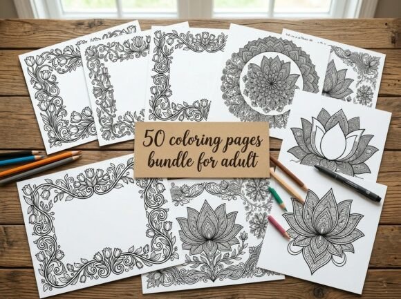 Download Beautiful Floral Mandala Frame Coloring - Color Collection